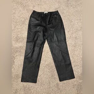 bagatelle Black Straight Leg Leather Pants